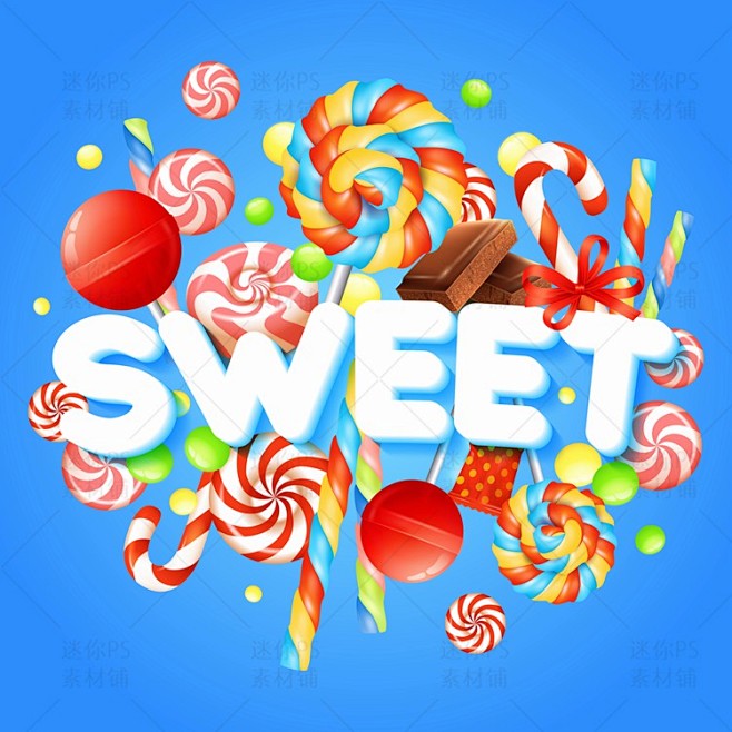 candy店铺招牌水印棒棒糖冰激凌海报eps矢量设计素材-淘宝网2喜欢甜品
