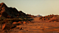 戈壁 荒漠 山石 火星  山 