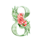 字母数字水彩剪贴画PNG免抠图元素原图免费分享