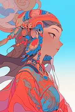 戏曲女孩插画绘画