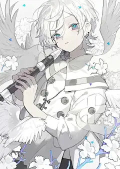 可爱白毛人物插画｜画师karohroka​ - 小红书