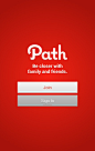 Path (revamped)安卓界面APPUI-社交-红色-列表，个人信息，ios7风格，功能首页，左侧菜单-手机APPUI设计分享