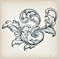 Vector vintage Baroque border scroll design