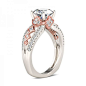 Jeulia Two Tone Round Cut Created White Sapphire Engagement Ring