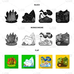 天气,发狂的,分离着色,图标,一个物体,热,环境,雪,大风雪,流动