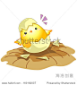 cartoon new born baby chicken egg