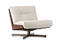 Leather armchair with 4-spoke base DAIKI by Minotti
