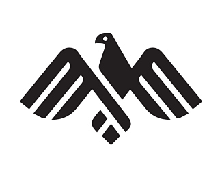 老鹰标志欣赏老鹰logo黑白色简约抽象鸟类翅膀商标设计图标图形标志