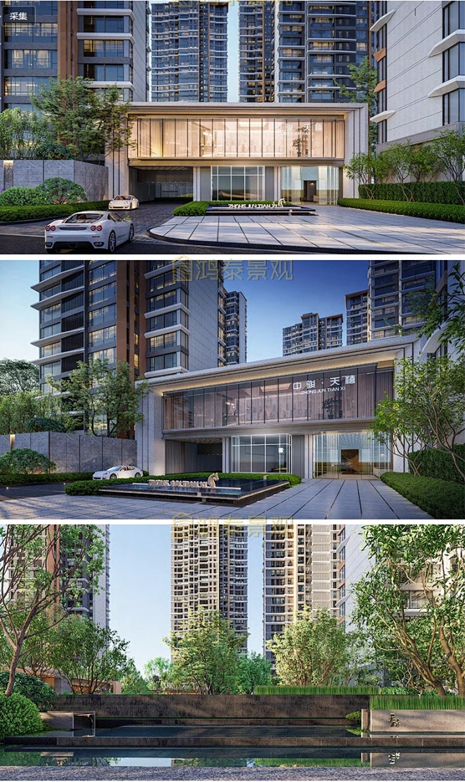现代雅奢厦门中骏天禧大区景观文本轻奢住宅区景观设计方案文本-花瓣网