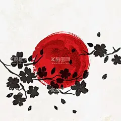 中秋手绘圆月  - 源文件下载【酷图网】中秋,手绘,圆月,红色月亮,中秋节,毛笔月亮画