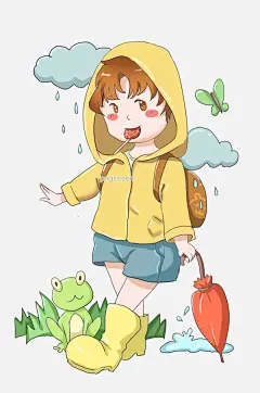 穿雨衣学生手绘插画图片大小2000x3020px 图片尺寸1.07 MB 来自PNG搜索网 pngss.com 免费免扣png素材下载！插画#穿雨衣#好好学习#红领巾小学#卡通手绘#开学季#开学校园主题#手绘#我爱上学校#学生#