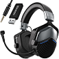 Amazon.com: BEAVIIOO 2.4G 无线游戏耳机带麦克风,适用于 PS4/PC/PS5/-50 小时,带USB端口的耳机玩家,Xbox/Switch的有线模式,手机/电视蓝牙模式 : 视频游戏