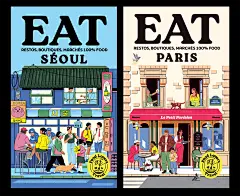 Séoul and Paris cover restaurant facade illustration book cover