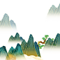 国潮 山水 插画 矢量 山水图形 免抠素材 PNG  (11)