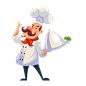 【可下载】卡通厨师餐饮海报背景免扣PNG素材