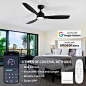 Amazon.com: SODSEA 52 Inch Ceiling Fan with Lights, Black Modern Ceiling Fan with Remote/APP Control Dimmable 3-color Temperature,2 Rods, Low Profile Ceiling Fan Light for Indoor/Outdoor : Tools & Home Improvement