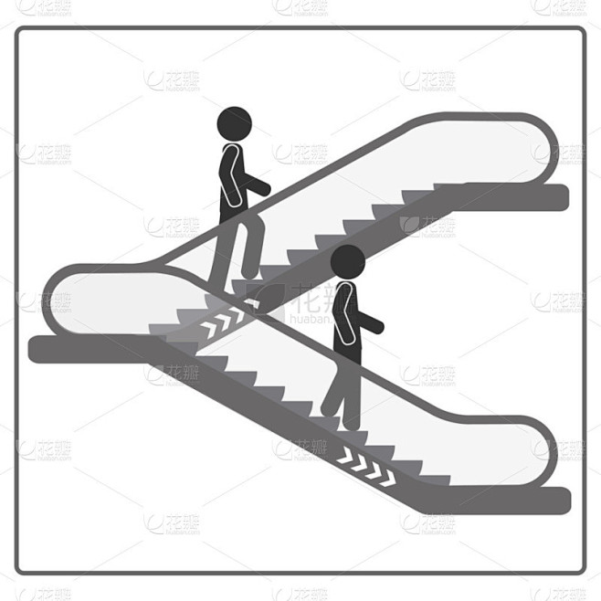 公共自动扶梯图标
