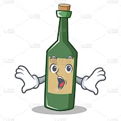 惊奇的酒瓶人物卡通