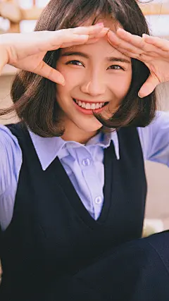 短发美女壁纸日系图片手机壁纸-55壁纸网