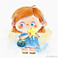 钟钟插画超话先画了3个小可爱，争取画九宫格板绘小课进行中…#儿童插画##手绘头像# ​​​​
