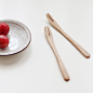 特价日式和风欧美餐具家居用品天然橡胶木实木手工制蛋糕水果叉子 原创 设计 新款 2013