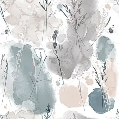 水彩矢量花卉无缝模式