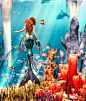 3d幻想美人鱼在神话的海洋
