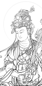 文殊菩萨精品白描底稿 - 小红书