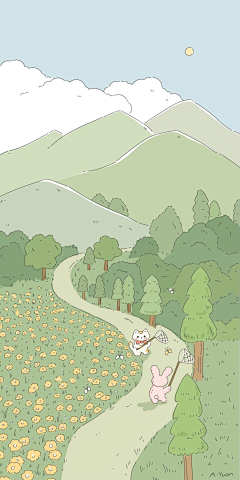 心居米粒采集到插画-场景参考