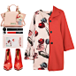 A fashion look from March 2018 featuring tulip dress, 3/4 sleeve coat and pointy-toe ankle boots. Browse and shop related looks.