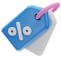 Discount Tag 3D Illustration