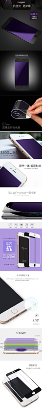 iphone6s钢化膜全覆盖抗蓝光 适用于苹果6 6s plus 5.5寸 全屏抗蓝光0.