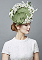 Green zigzag straw disc with lily of Valley  R1961