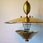 UFO PENDANT LIGHTING Vintage Atomic Flying by ACESFINDSVINTAGE  