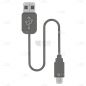 SVG-扁平风-通讯设备贴纸-充电线