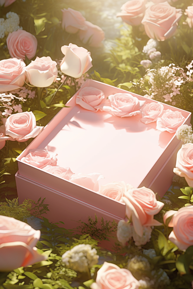 a pink box surrounde...