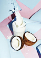 白色椰子奶海报背景高清素材 椰子 海报 白色 背景 背景 设计图片 免费下载