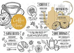 Coffee cafe menu, template design.