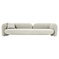 Contemporary Three-Seater Sofa by Hessentia Upholstered in Fabric, Bouclé, Grey For Sale at 1stDibs