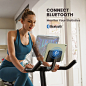 Amazon.com : Mekbelt Exercise Bike with Magnetic Resistance, Indoor Cycling Stationary Bike Supports Smart Bluetooth Connectivity with Tablet Holder & Comfortable Seat Cushion, Compatible with Zwift for Home Gym (Black) : Sports & Outdoors