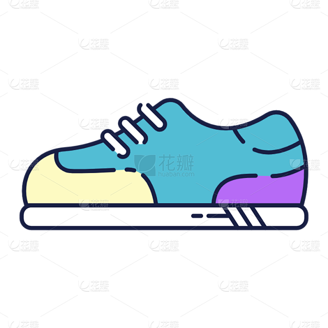 手绘蓝色卡通鞋子MBE风icon