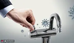 洗手龙头病毒细菌公共卫生疫情防御海报 海报招贴 医疗健康