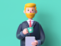 Jobriver - 3D character illustration octanerender dribbble 3d branding character design design c4d 3d art illustration interface ui 3d illustration