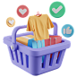 Shopping Basket 3D Illustration