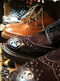 Vintage wingtips are a must and hard to find. Masculine prep is the style.