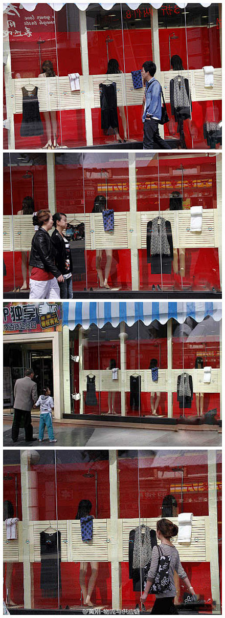 【零售有道：创意的橱窗设计】某商业步行街...