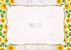 复古向日葵背景材料日本图案日田婚礼