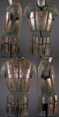 Moro (Philippine, Mindanao) mail and plate armor, 19th century, brass, carabao horn (Philippine buffalo), silver, protection for the upper part of the body, exclusive to the Moro as it was not found among any other Philippine groups. This armor known as k