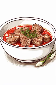 鲜嫩多汁养生羊肉汤美食插画