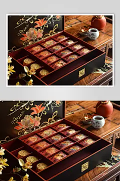 AI数字艺术中秋节送礼月饼礼盒图片